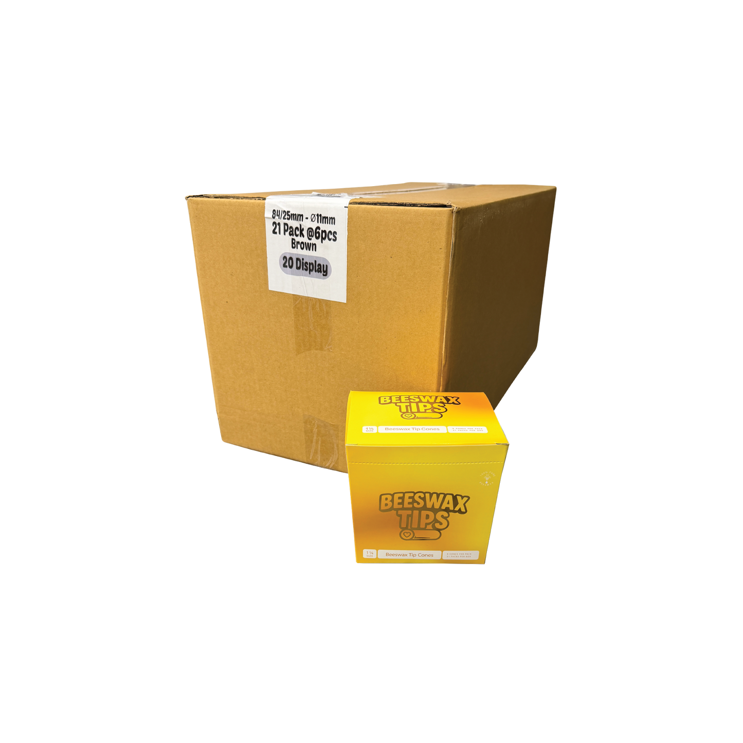 Beeswax Tips - 1.25 Cones - Master Case (20 Displays)